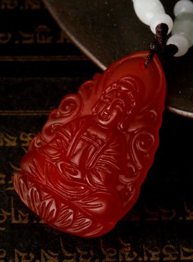 红玉髓礼品观音菩萨生肖挂饰吊坠