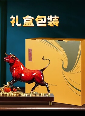 铜牛摆件办公家居轻奢装饰工艺品