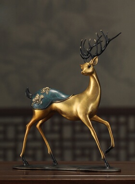 全铜梅花鹿摆件开业乔迁结婚送礼