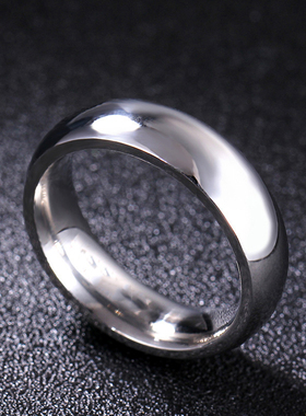 钛钢谢霆锋同款弧面戒指港风简约