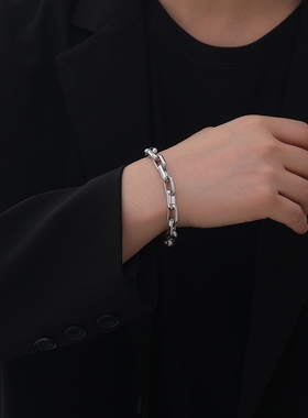 音乐节梓渝同款银色钛钢手链