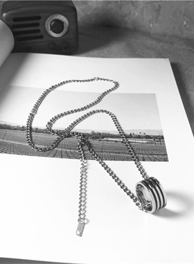 肖战戒指银色吊坠项链王一博同款