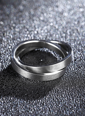 情侣钛钢转运双环戒指任嘉伦同款