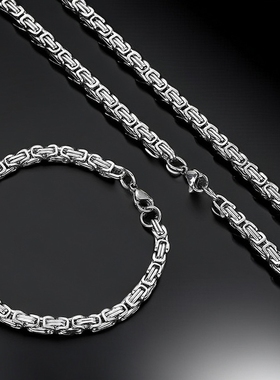 丞磊同款银色钛钢项链