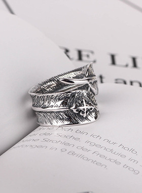 与凤行同款赵丽颖戒指羽毛纯银