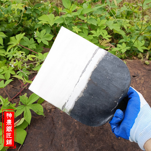 神农铁匠铺草刮锄头户外农具翻地开山除草全钢种菜手工锻打锄头 - 图1