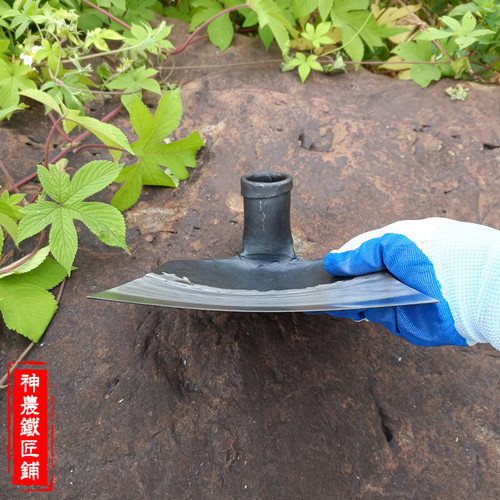 神农铁匠铺草刮锄头户外农具翻地开山除草全钢种菜手工锻打锄头 - 图2