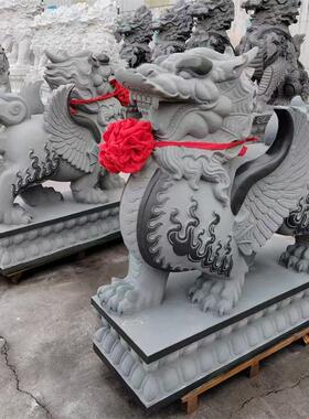 大型石雕麒麟汉白玉公司工厂酒店门口摆件别墅招财镇宅青石头貔貅
