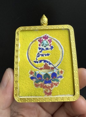 藏式工艺小唐卡合金吊坠唐卡吊坠佛牌本命佛金色