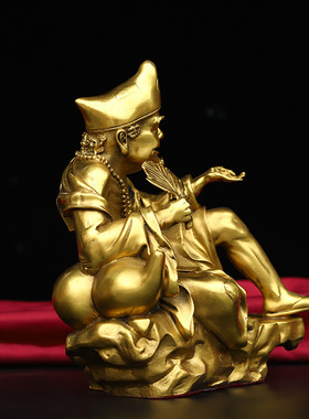 黄铜活佛济公祥龙罗汉佛像办公室新款家居摆件工艺品办公室开业
