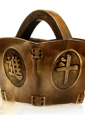 铜器仿古黄铜摆件铜斗日进满斗 金银满斗铜斗厂家