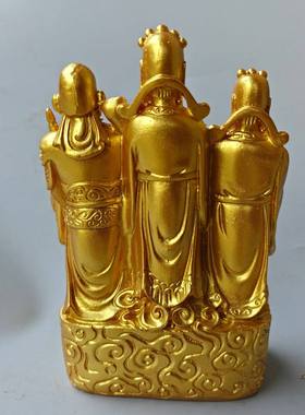 树脂金色财神爷家居办公摆件 五路财神摆件 工艺品