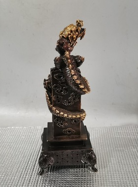仿古铜器飞龙在天香炉摆件家居客厅桌面装饰工艺品玄关乔迁