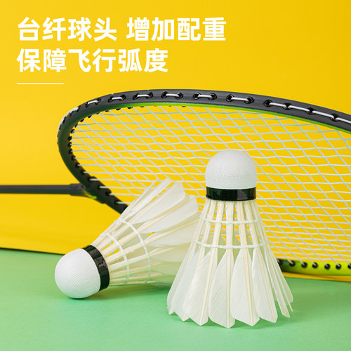 得力安格耐特F2203羽毛球鸭毛材质台纤球头稳定耐打耐用比赛12只 - 图0