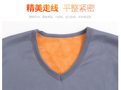 大码保暖内衣套装男士加绒加厚款秋衣秋裤套服冬季肥佬胖子打底衫 - 图0
