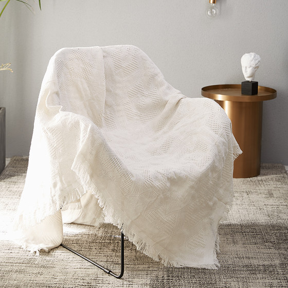 Nordic solid color sofa cover full cover versatile ins style