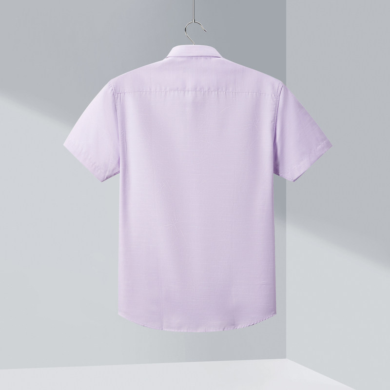 hla /海澜之家夏季简约浅紫花纹男 海澜之家衬衫