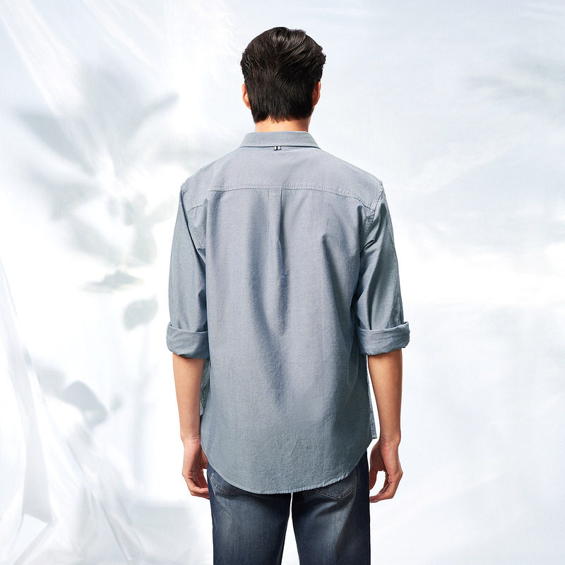 hla /海澜之家男士浅灰纯棉衬衫 海澜之家衬衫