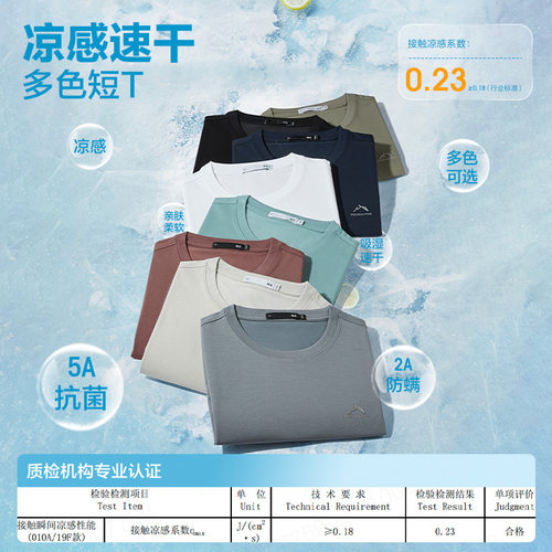 HLA/海澜之家山不在高系列凉感圆领26春夏季新款短袖t恤上衣男装 - 图1