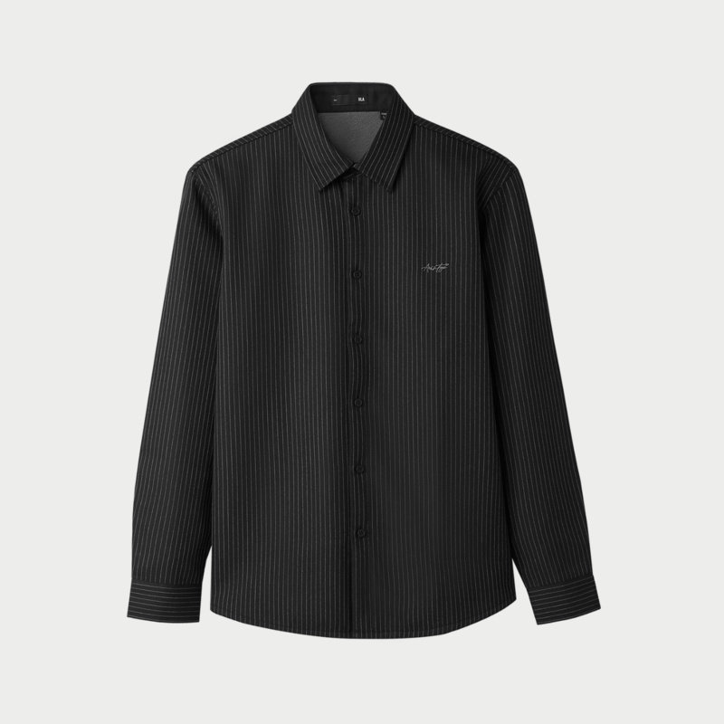 HLA/海澜之家轻商务时尚系列长袖衬衫24秋冬新加绒保暖纯色上衣男 - 图0