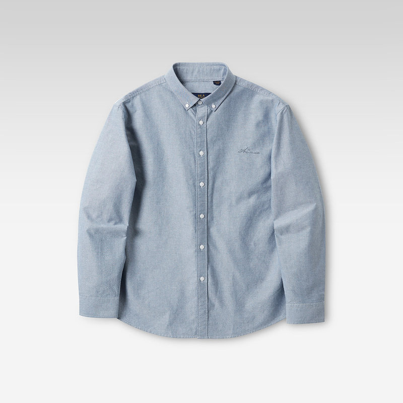 hla /海澜之家男士浅灰纯棉衬衫 海澜之家衬衫