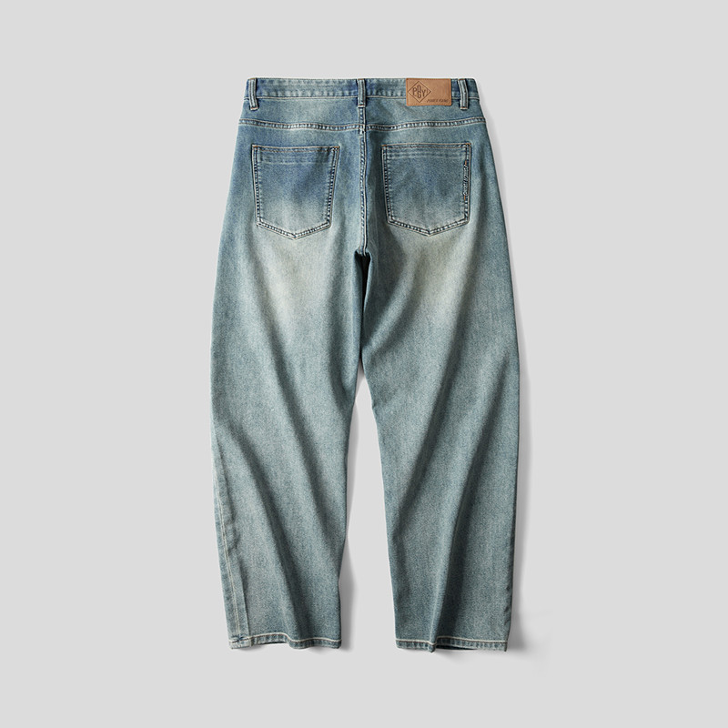 【海澜之家】春夏季宽松休闲弯刀牛仔裤