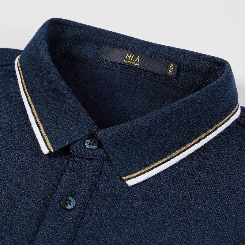 hla /海澜之家经典半开襟长袖绣花 海澜之家Polo衫