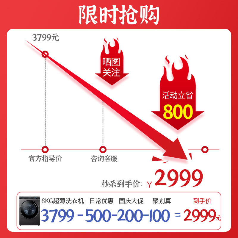 海尔超薄洗烘一体全自动家用洗衣机 海尔商城好迪洗衣机