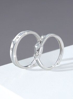 银铭品925男女风ins素圈夜光款