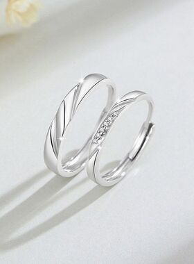 银铭品对戒菱角小众999情侣戒指