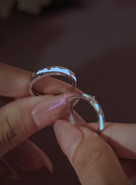 银铭品戒环百搭男女锆石时尚七夕