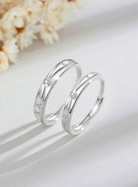 银铭品戒环得物款交织时尚对戒