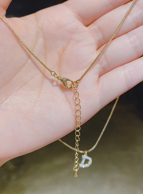 【真金电镀】铜微镶锆石项链女网红ins小众设计感锁骨链2021新品