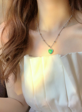 变色日韩风小众设计串珠锁骨链
