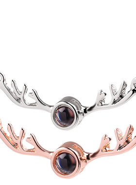 一路项链语言我爱你吊坠