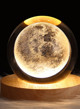 FIVO星空灯星球月球月亮水晶球小夜灯投影氛围台灯创意小礼品