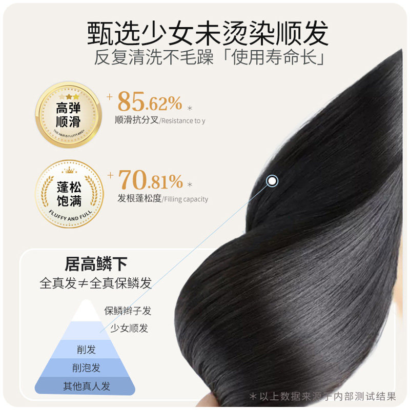 假发女全头套短发真人发丝中老年妈妈卷发全真自然头顶无痕隐形