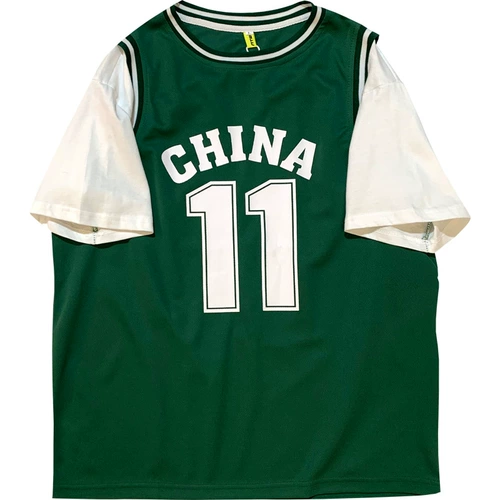 Летний трендовый универсальный спортивный костюм, баскетбольная футбольная форма, футболка с коротким рукавом, комплект, в корейском стиле, свободный крой