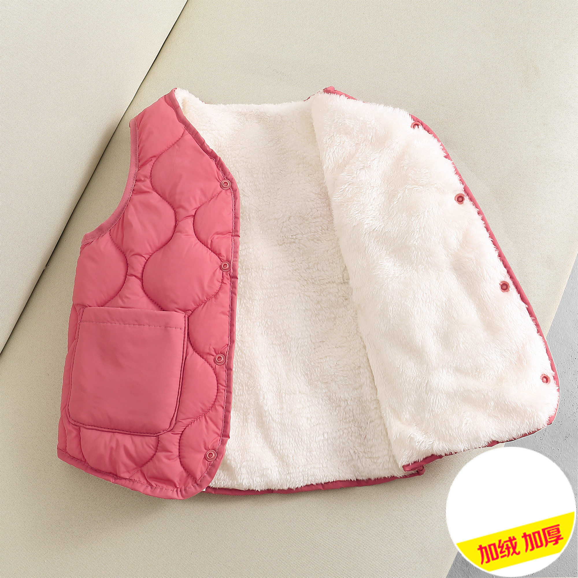 新款秋冬加厚儿童马甲加绒棉背心男女保暖宝宝马夹中大童校服坎肩,淘宝优惠券,粉丝福利购,淘宝优惠卷