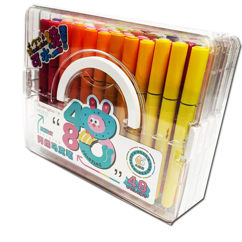 广博软头直液式丙烯马克笔小学生美术专用不透色可叠色手绘漫画笔,淘宝优惠券,粉丝福利购,淘宝优惠卷