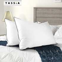 YASSIA down pillows 95 white goose down pillow 100 full cotton single pillow inner care cervical spine double hotel whole head