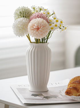 白色创意陶瓷花瓶北欧现代酒店家居装饰软装摆件插花干花水培跨境