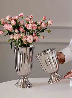 陶瓷花瓶蝴蝶兰北欧风花器年宵花家居布置婚房乔迁网红装饰摆件