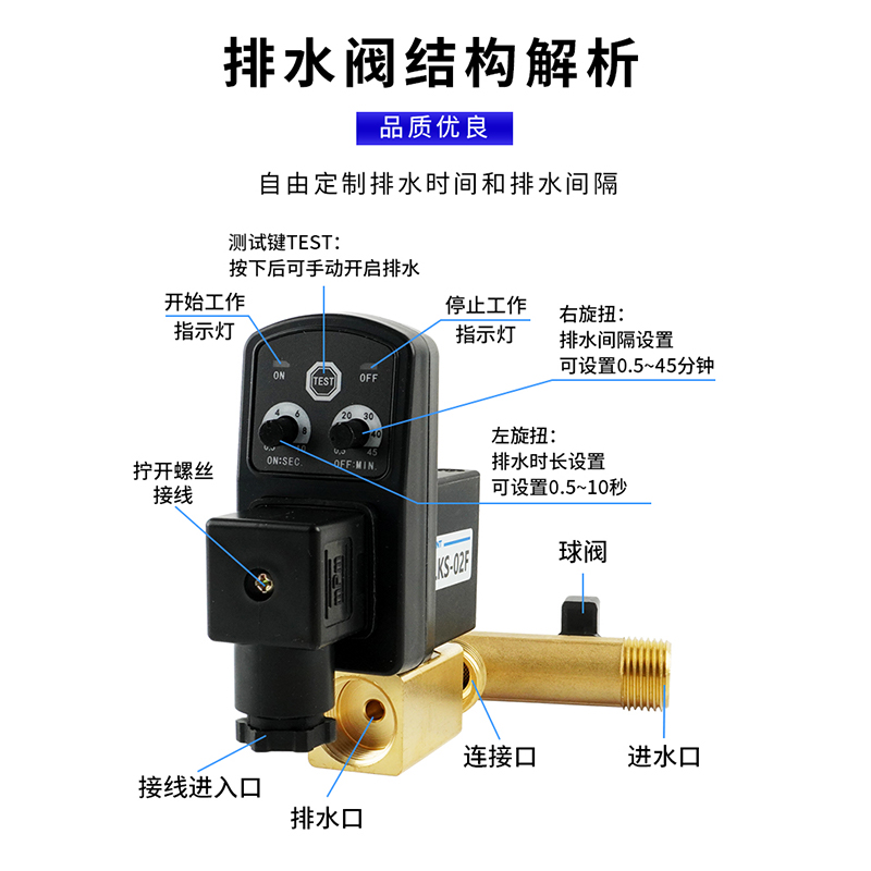 正泰电子排水阀空压机储气罐冷干机定时自动放水器4分电磁阀现货 - 图0