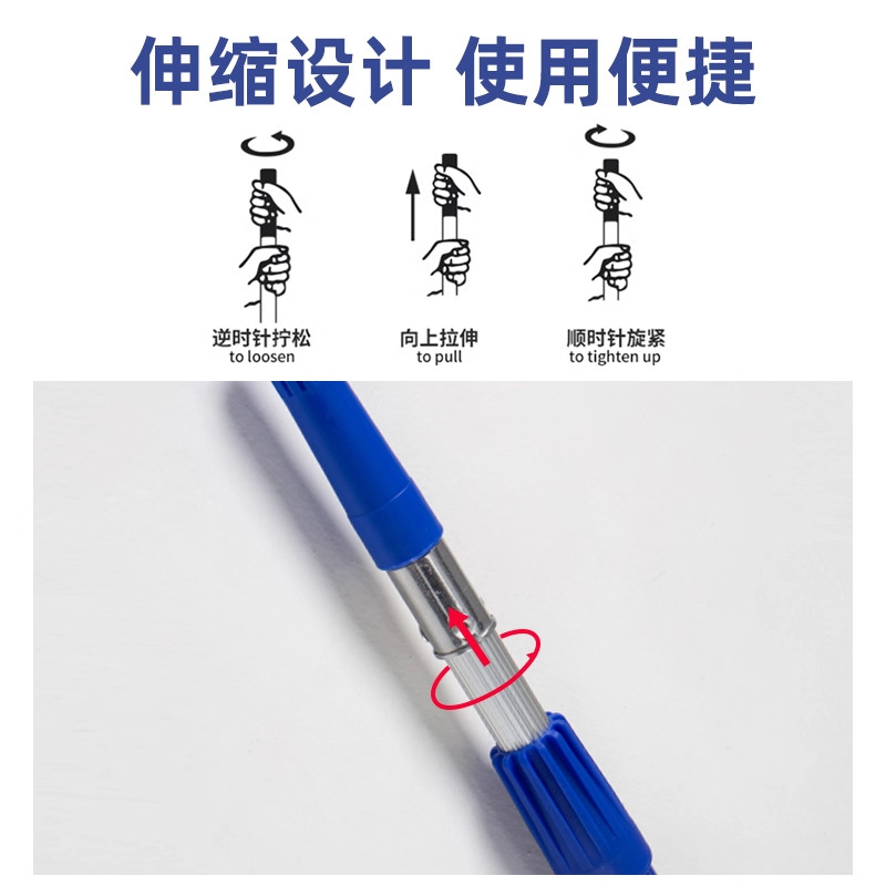 乳胶油漆滚筒刷伸缩杆船用加厚铝合金不锈钢刷墙工具加厚滚筒杆子 - 图2