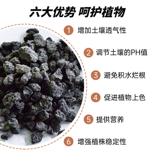 黑色火山石岩颗粒鱼缸造景养花底砂天然兰花铺面专用滤材水草定植 - 图0