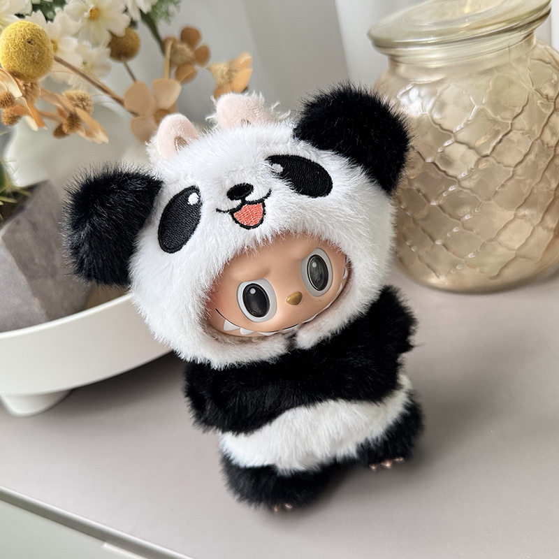 labubu三代熊猫衣服套装拉布布前方高能娃衣可爱动物造型替换衣服,淘宝优惠券,粉丝福利购,淘宝优惠卷