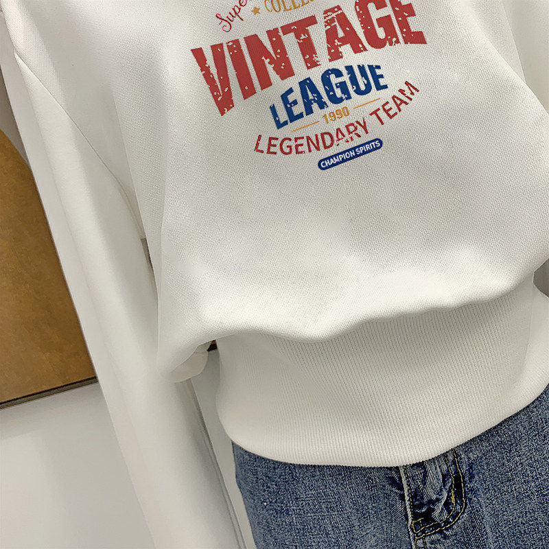 欧货女装2025春秋新款圆领短款卫衣宽松显瘦正肩小个子设计感上衣,淘宝优惠券,粉丝福利购,淘宝优惠卷