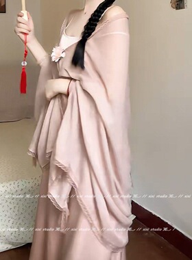 新中式紫色蕾丝花边披肩千金感外搭开衫空调房护颈披风配裙子新品