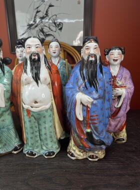 景德镇陶瓷八仙人物佛像摆件设仿雕塑瓷厂早期厂货装饰工艺品14寸
